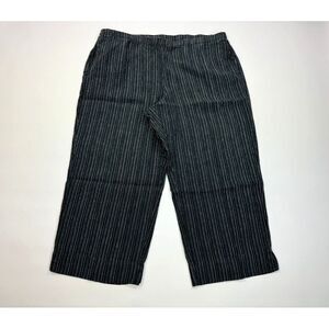 J Jill‎ Striped Wide Leg Linen Cropped Pants Women XL NWOT Pockets Elastic waist